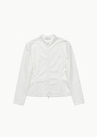 slim fit zip up shirt, white - Image 1