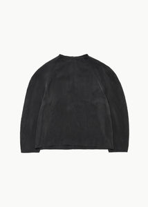 women's raglan cupro top, charcoal