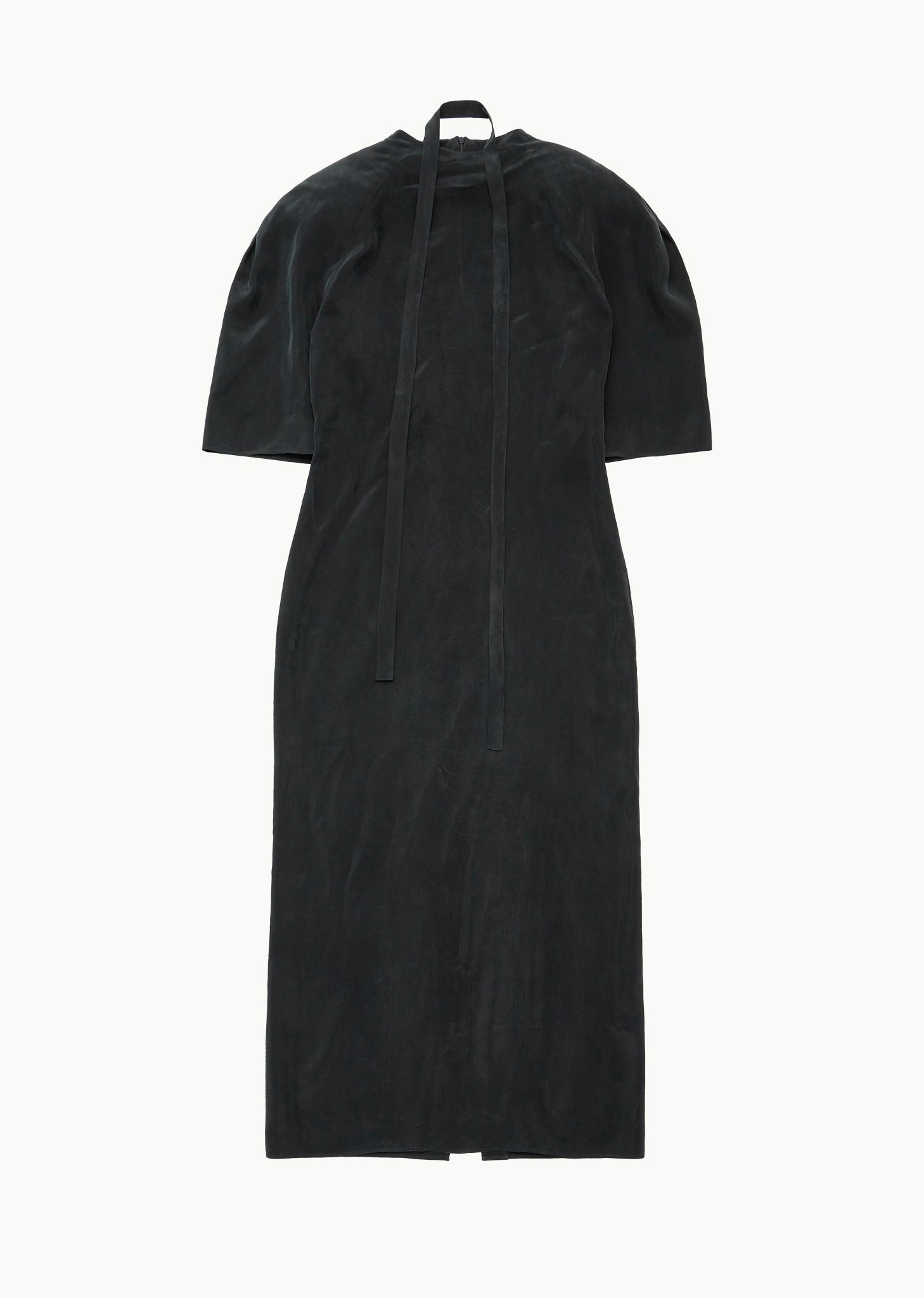 cupro raglan dress, black