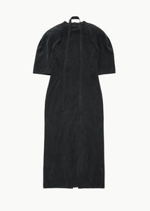 cupro raglan dress, black