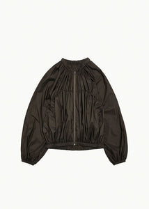 nylon shirring jumper, brown