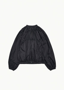 nylon shirring jumper, charcoal