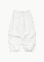 women's drawstring capri pants, white - Image 1