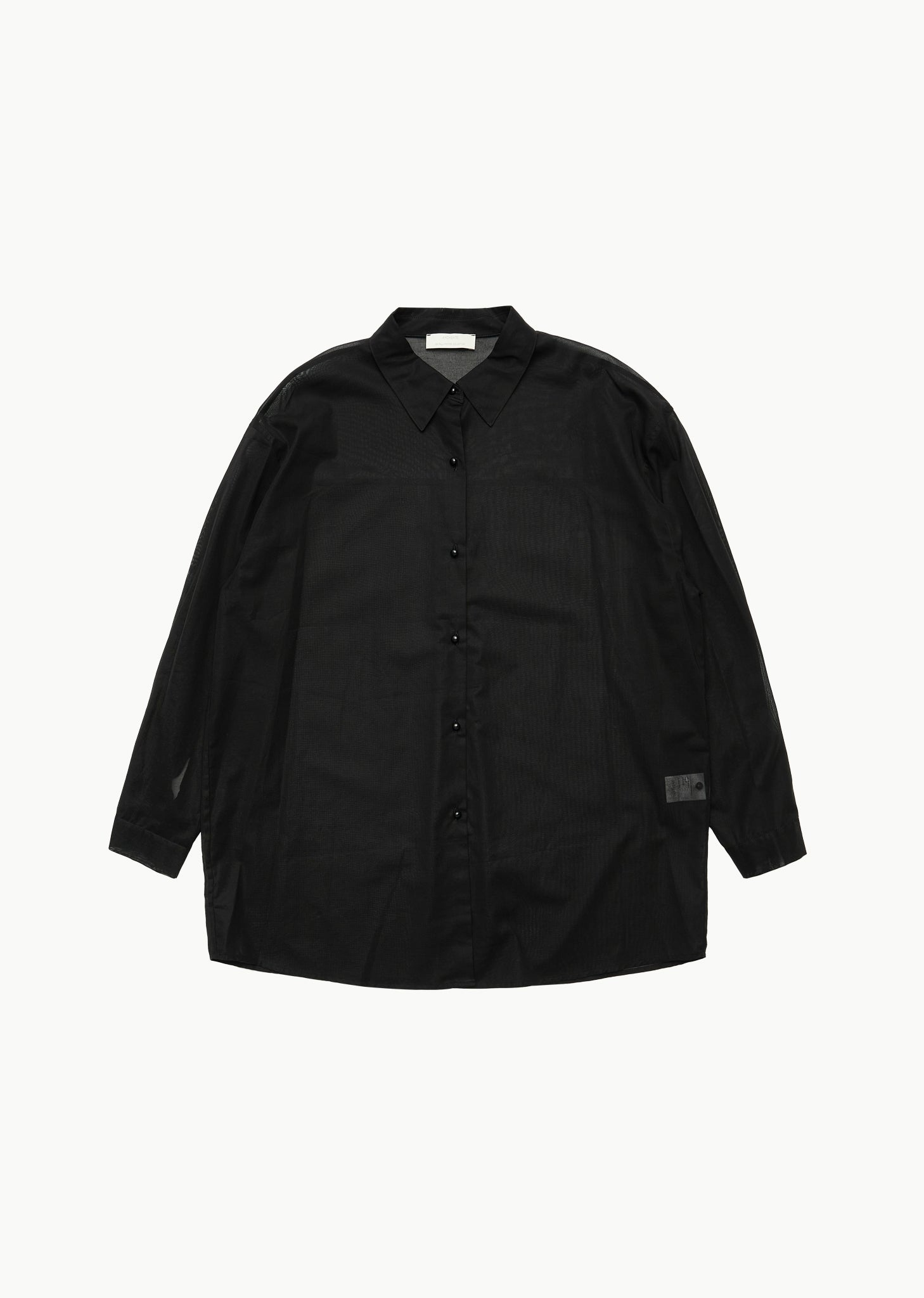sheer cotton classic shirt, black