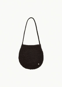 handmade leather net bag, brown