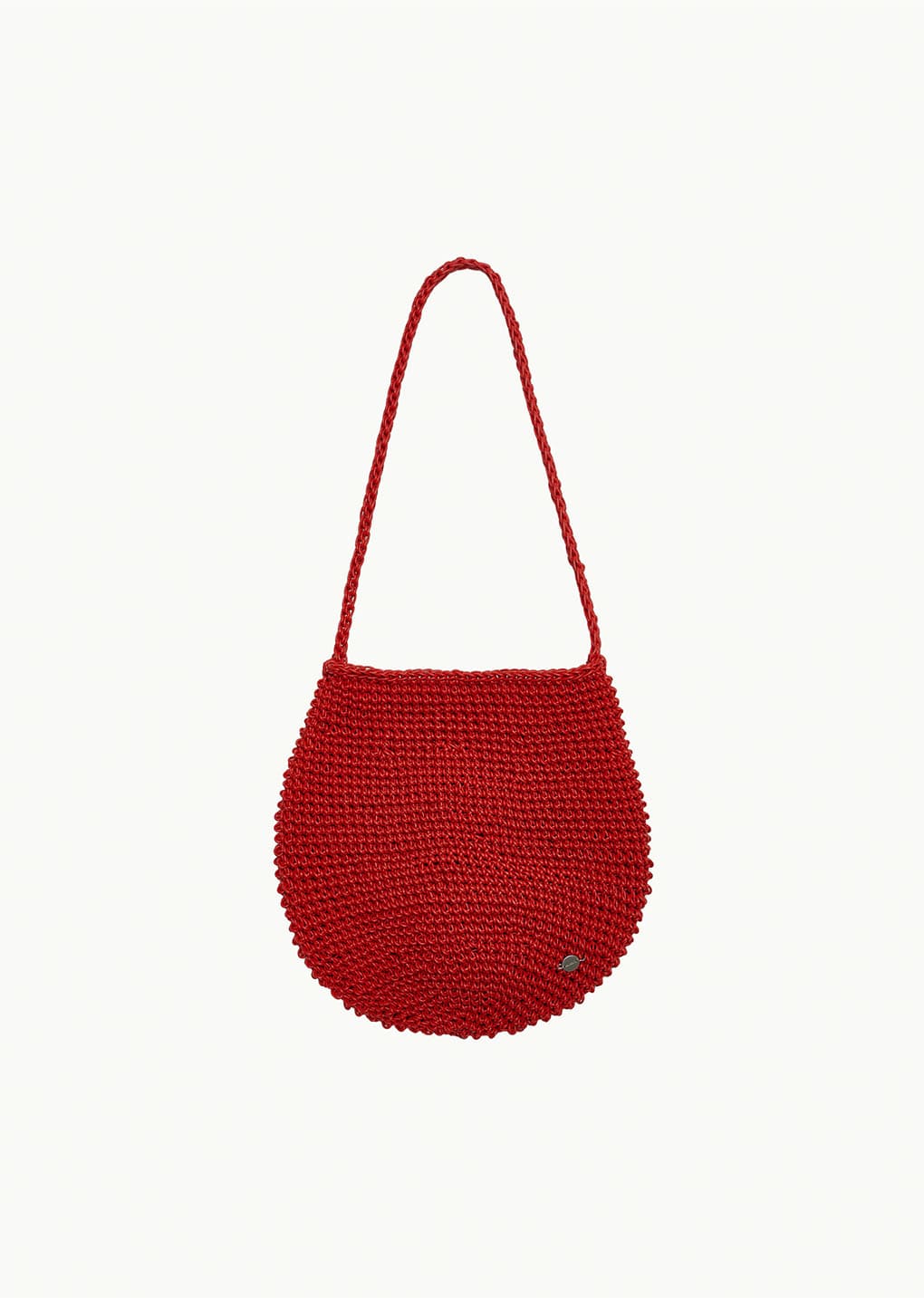handmade leather net bag, red