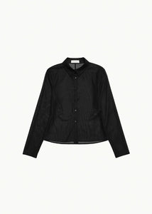 sheer slim shirt, black