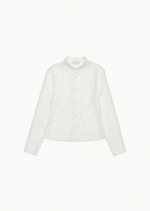 sheer slim shirt, white