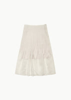pleated midi skirt, beige - Image 1