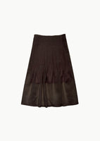 pleated midi skirt, brown - Image 1