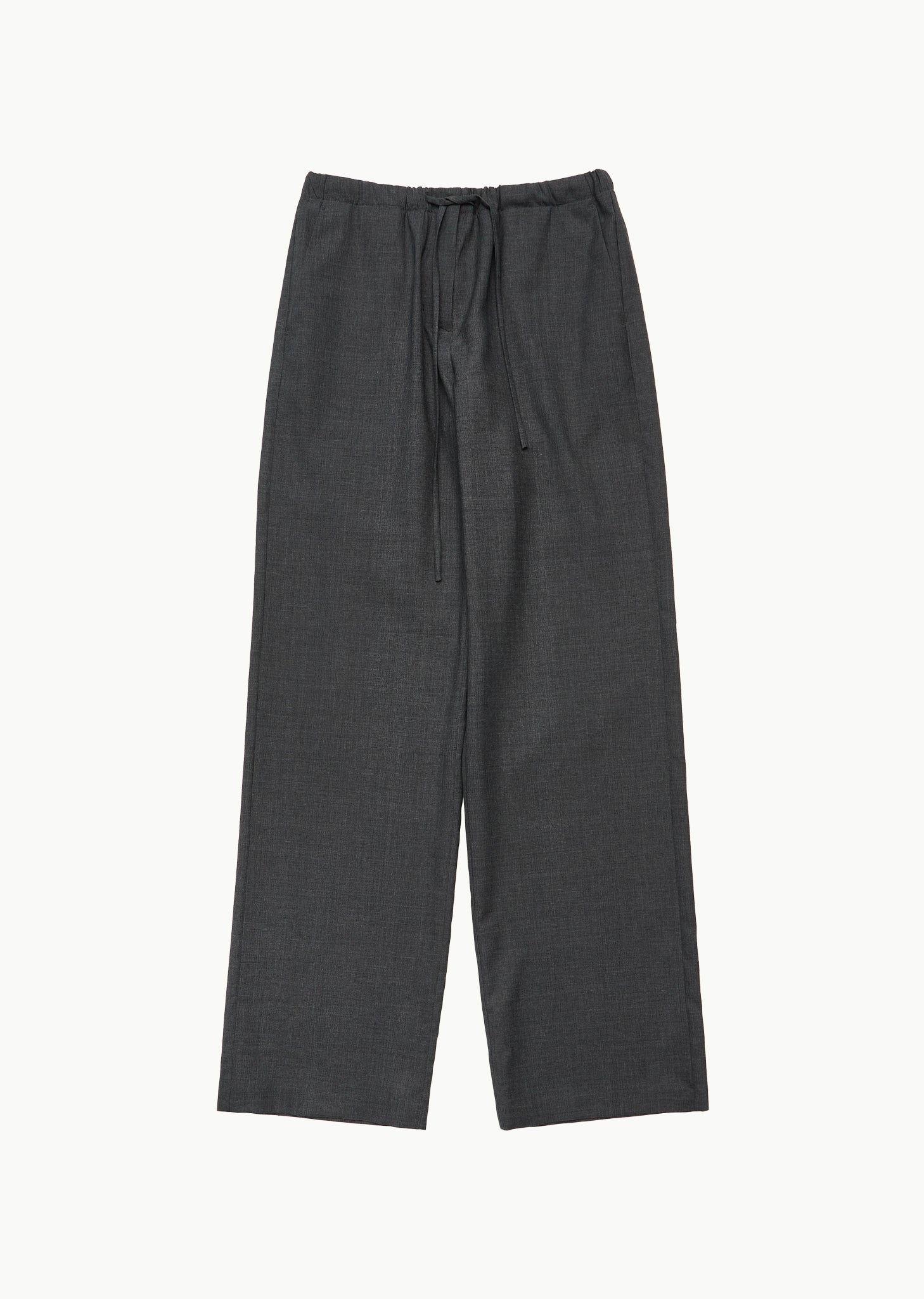 wool banding pants, grey