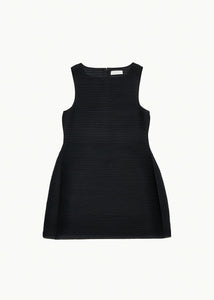 pleats hourglass mini dress, black