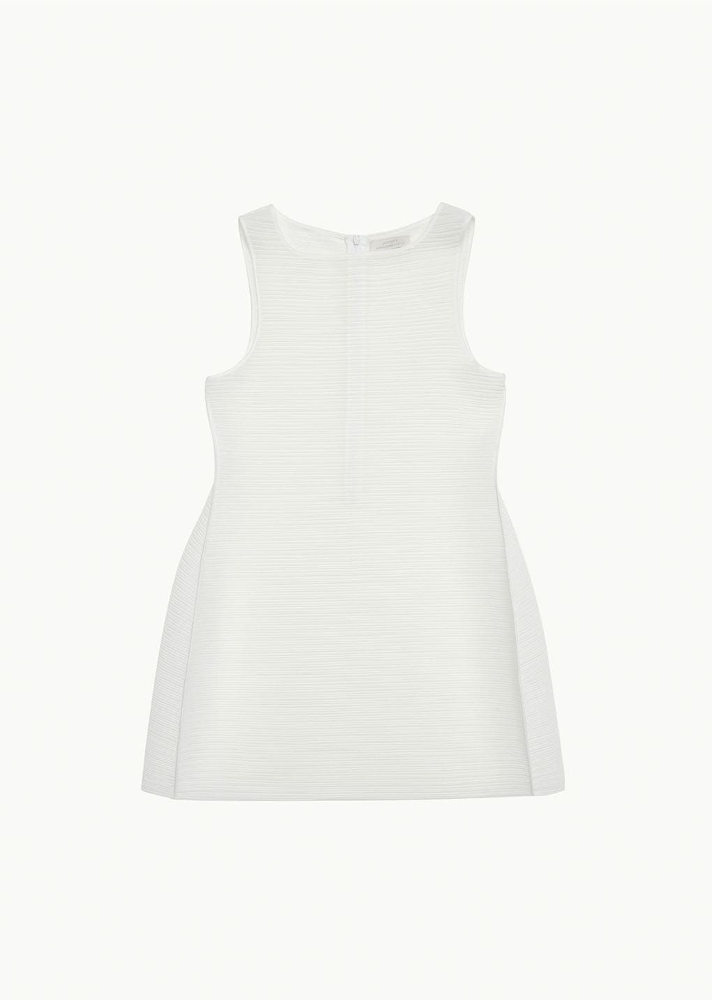 pleats hourglass mini dress, white