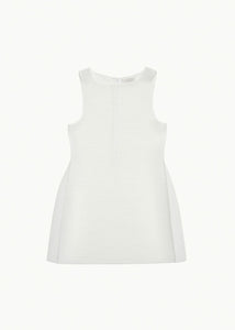 pleats hourglass mini dress, white