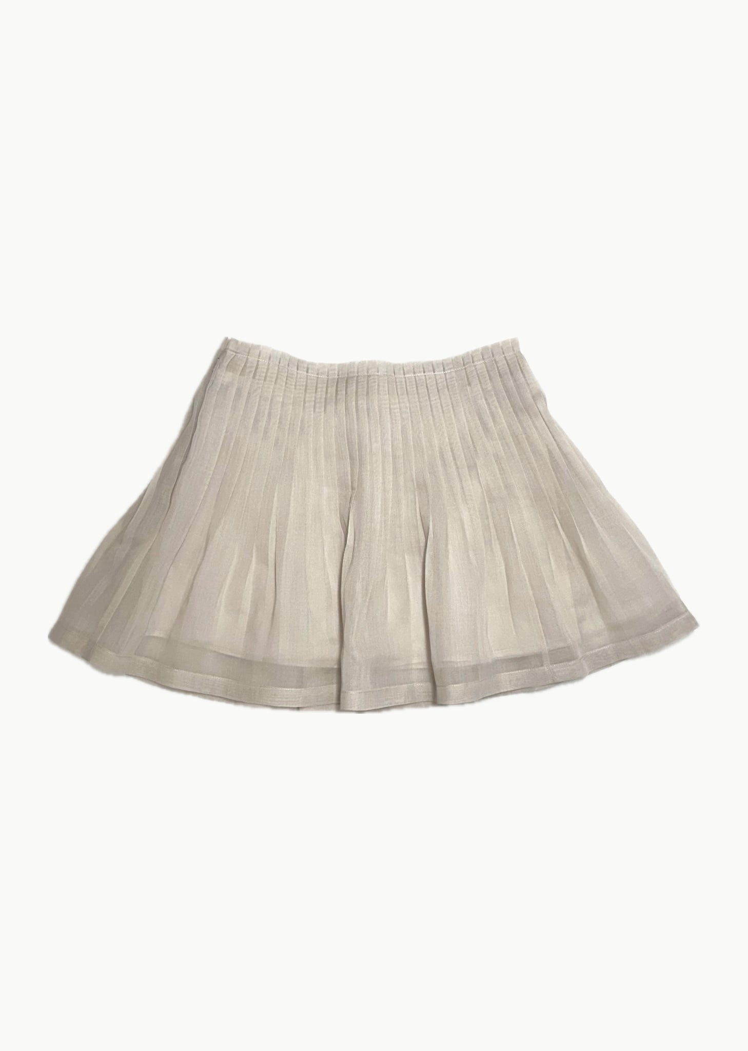 pleated mini skirt, beige