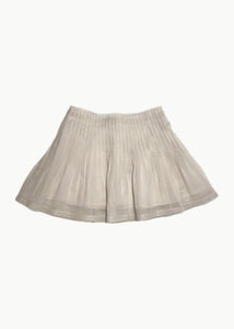pleated mini skirt, beige
