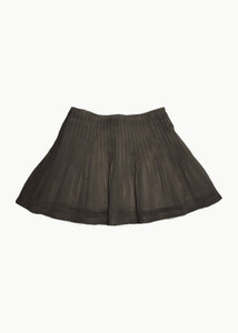 pleated mini skirt, brown