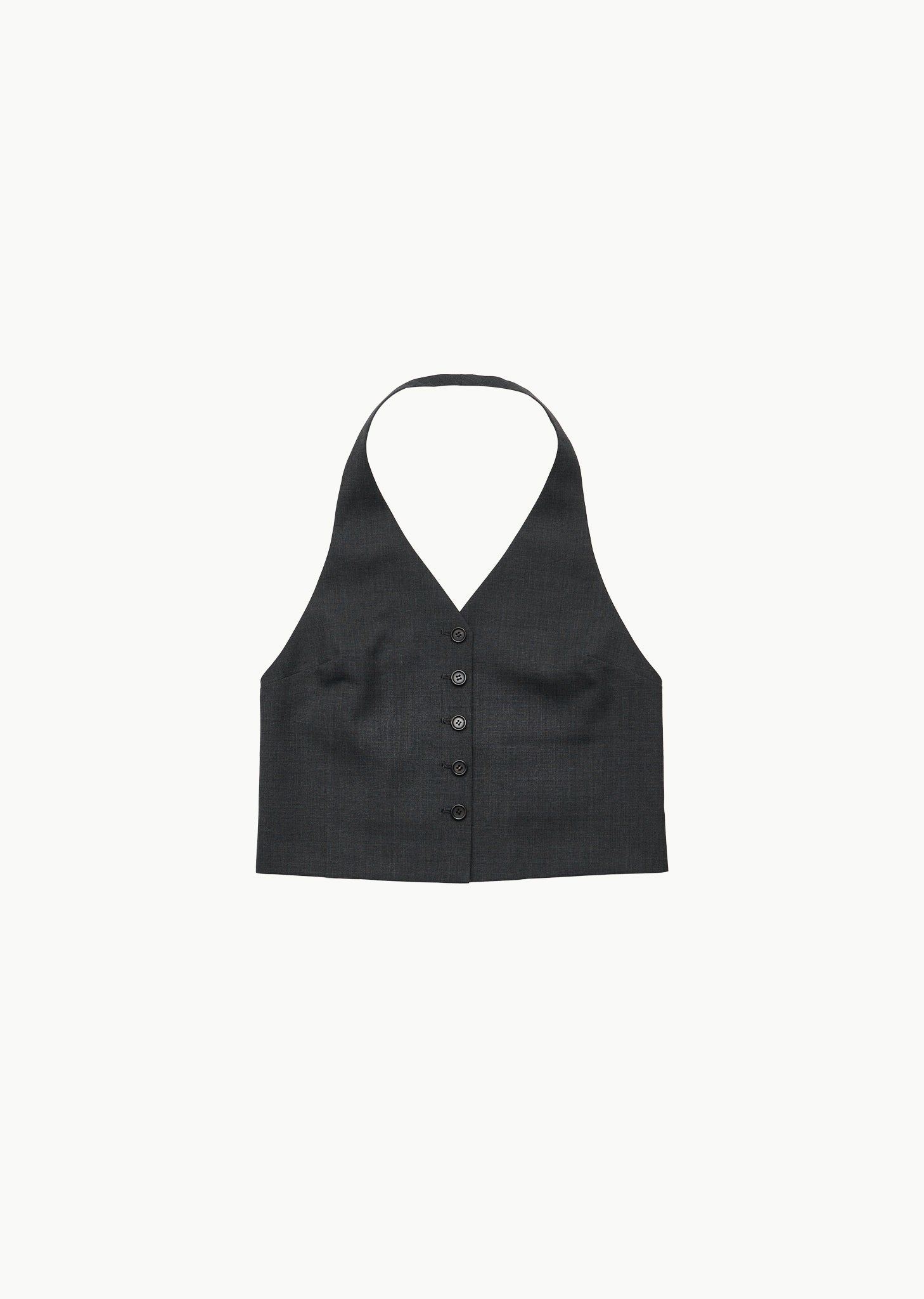 wool halterneck top, grey