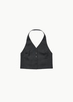 wool halterneck top, grey - Image 1