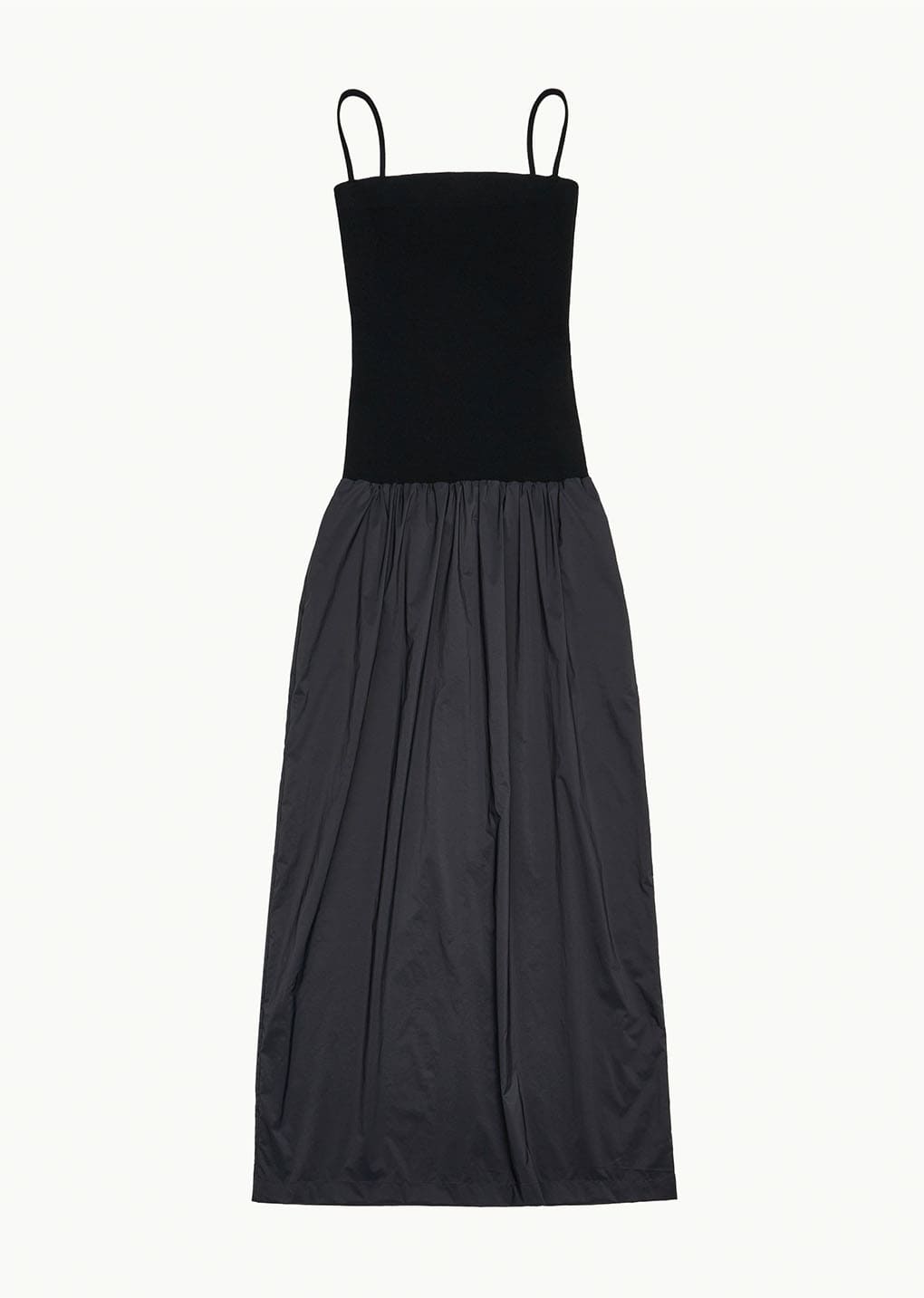 nylon jersey maxi dress, charcoal