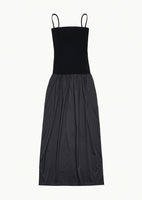 nylon jersey maxi dress, charcoal - Image 1