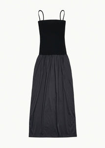 nylon jersey maxi dress, charcoal