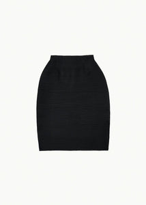 pleats curved skirt, black