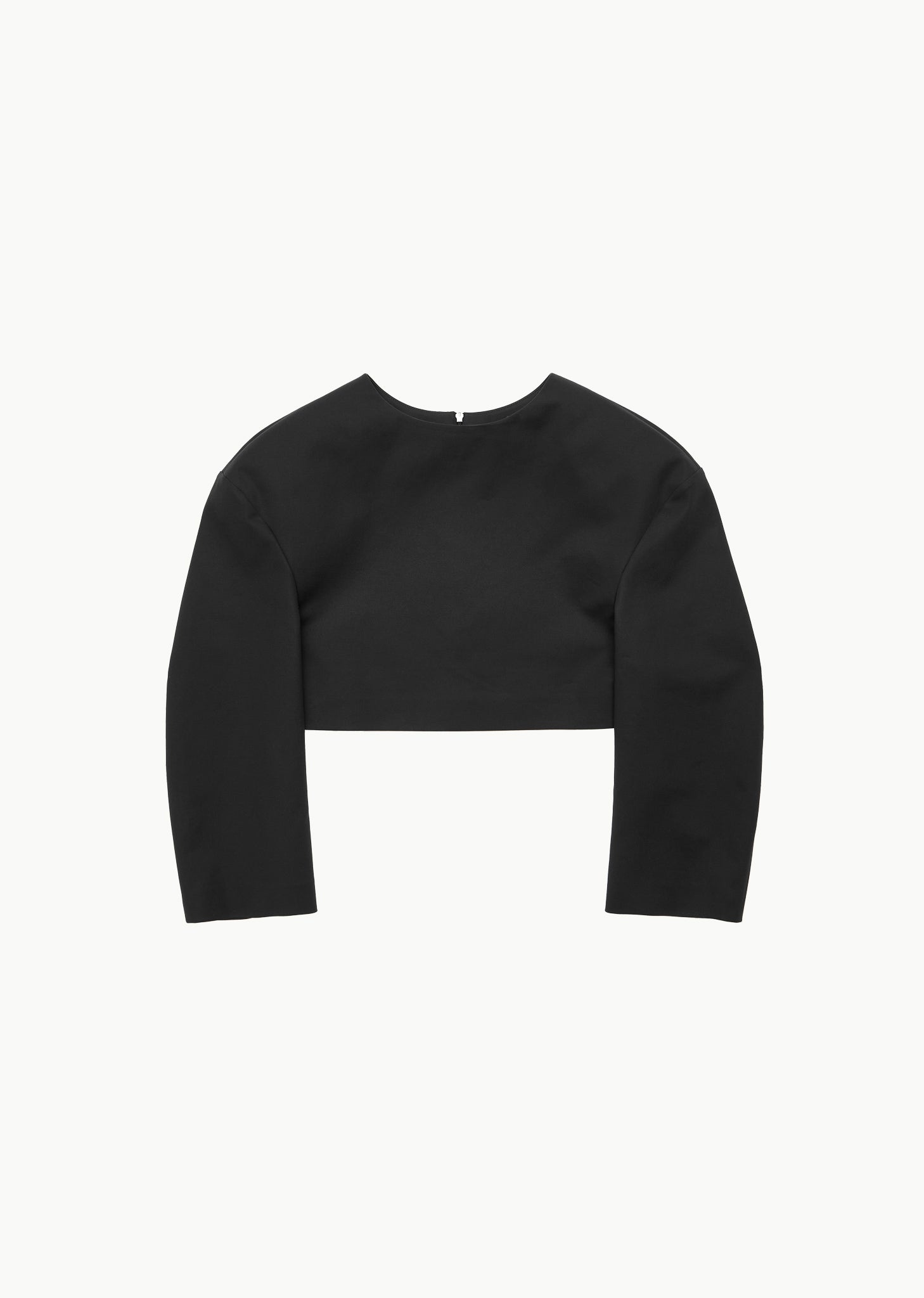 curved crop top, black