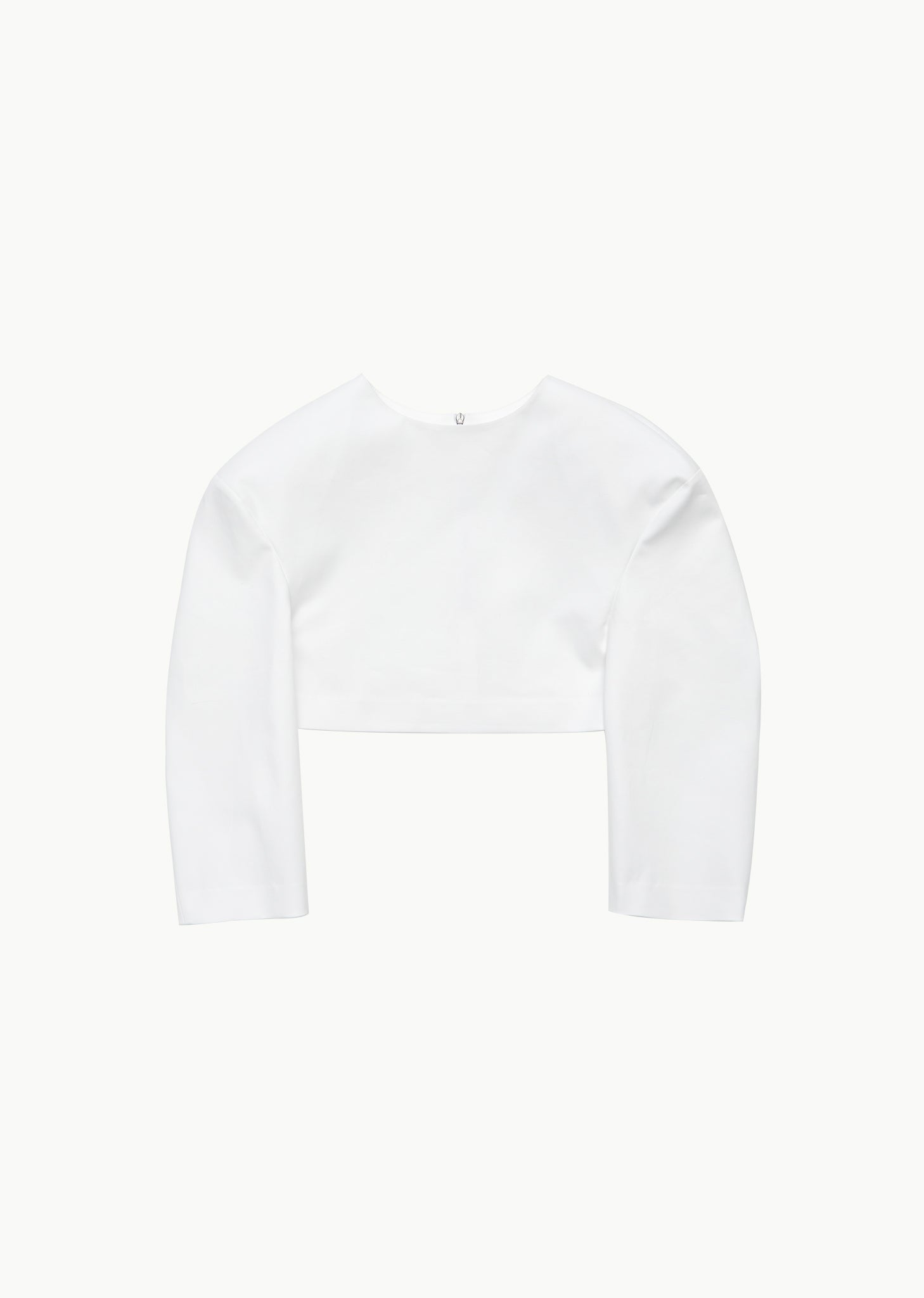 curved crop top, white