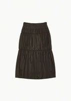 nylon shirring skirt, brown - Image 1