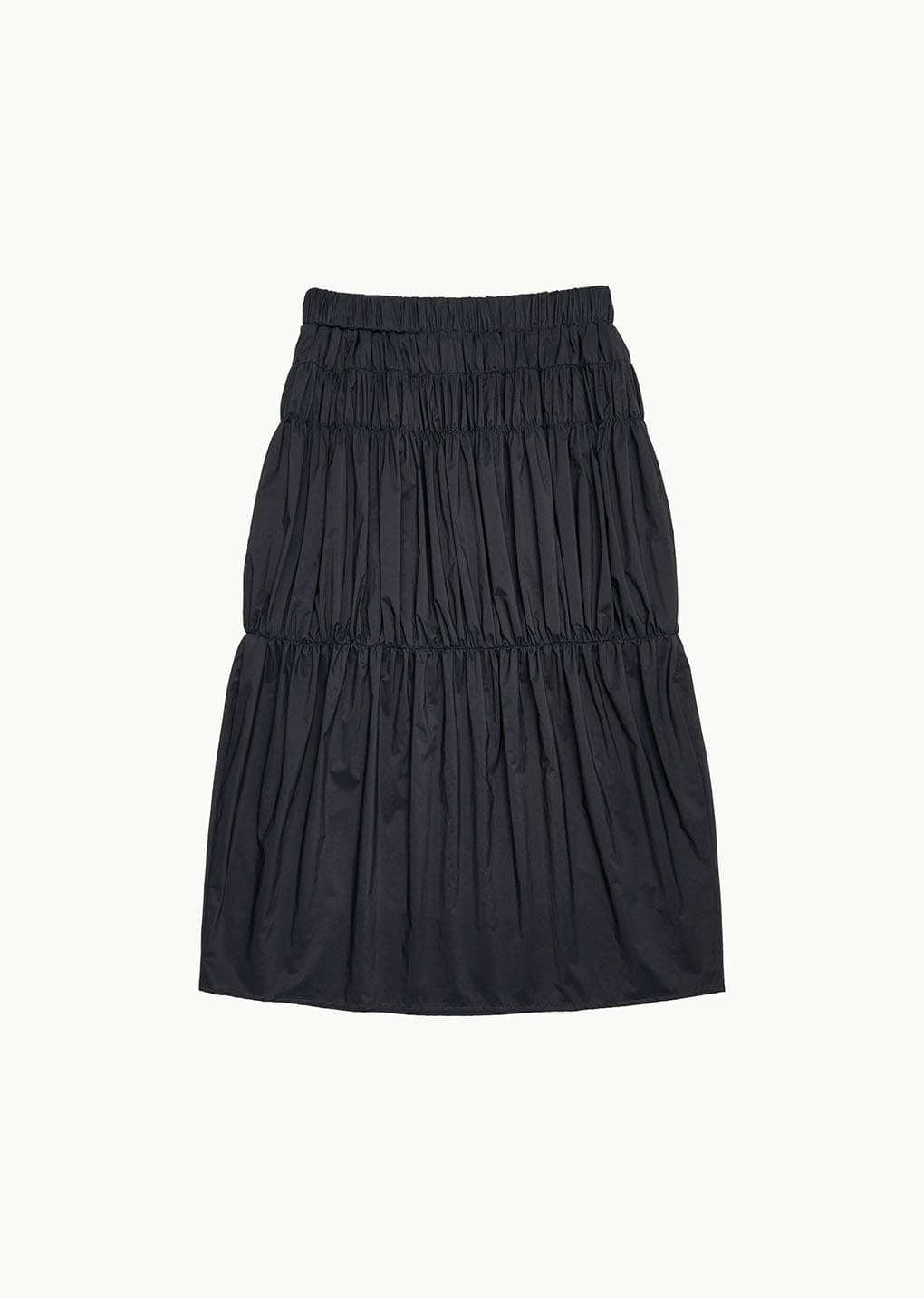 nylon shirring skirt, charcoal