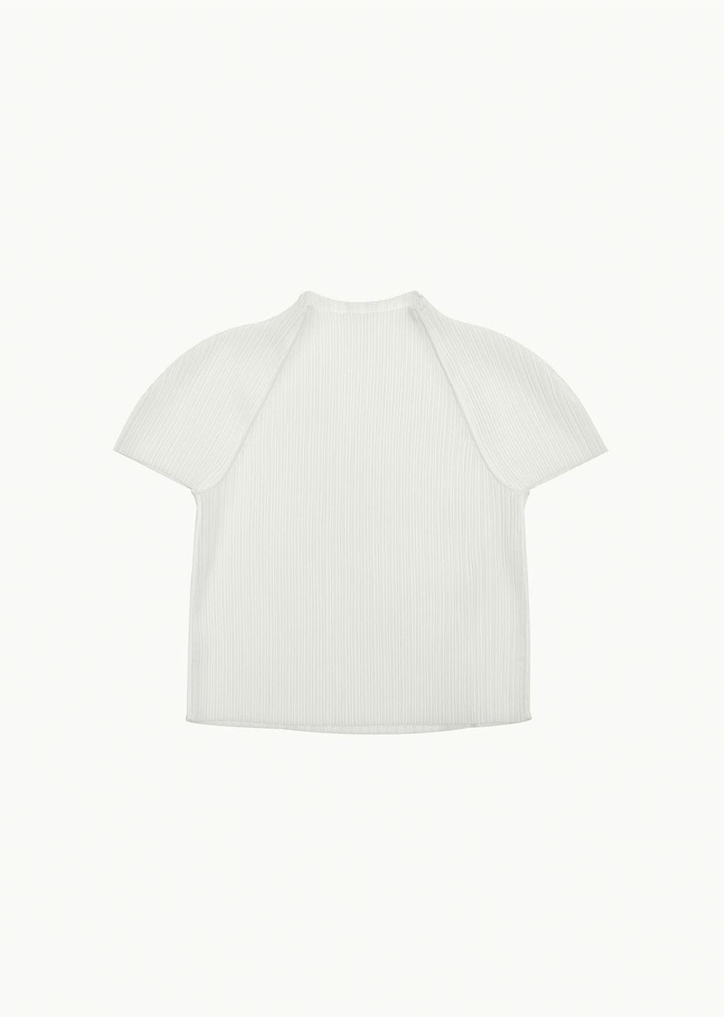 women's pleats raglan top, white