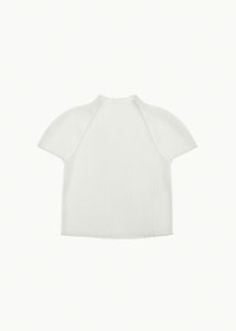 women's pleats raglan top, white