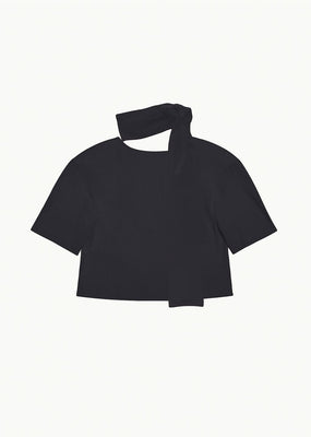 padded jersey top, charcoal