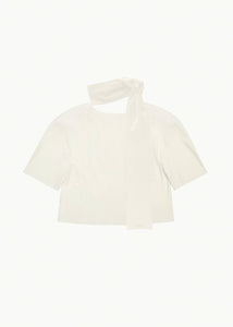 padded jersey top, ivory