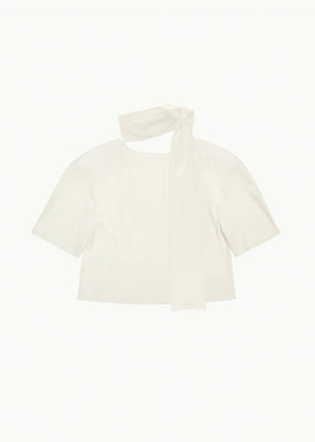 padded jersey top, ivory