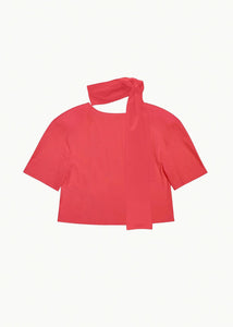 padded jersey top, red