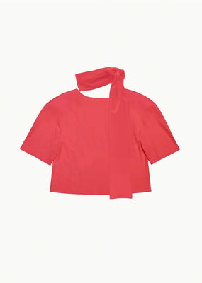 padded jersey top, red