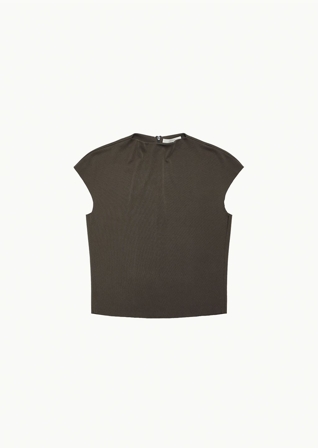 jersey mock neck top, brown