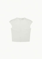 jersey mock neck top, ivory - Image 1