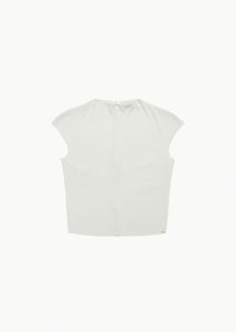 jersey mock neck top, ivory