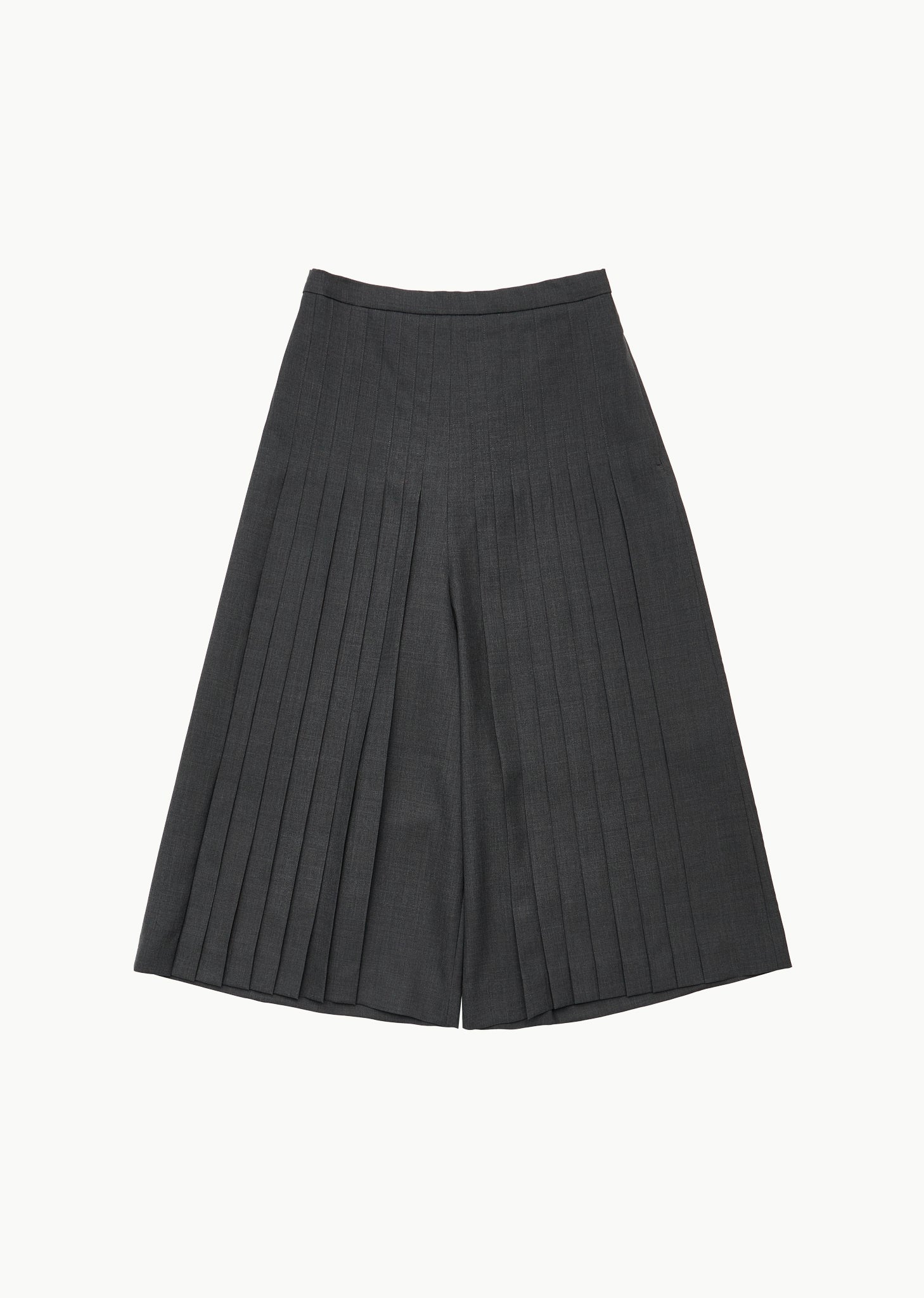 pleated wool culotte, grey