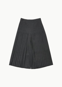 pleated wool culotte, grey