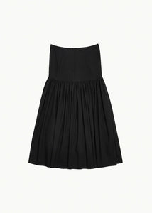 shirring culotte pants, black