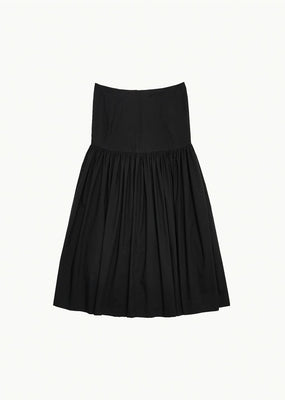 shirring culotte pants, black