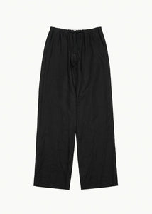 linen banding pants, black