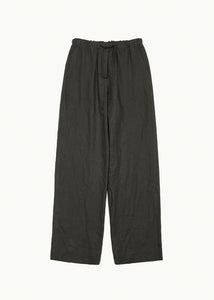 linen banding pants, khaki brown