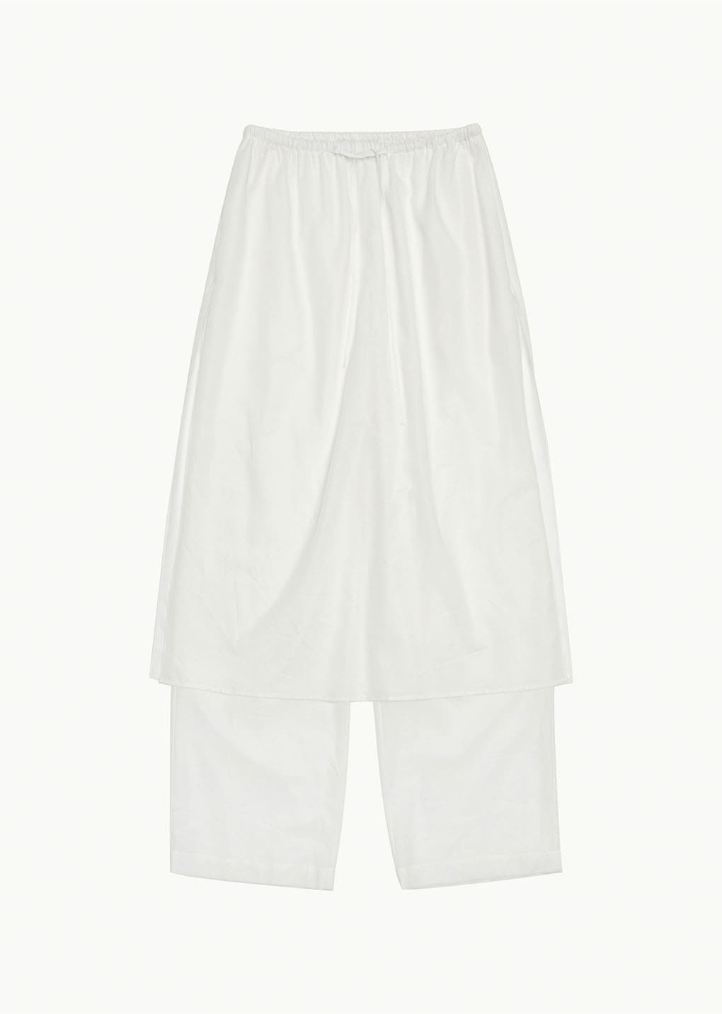 sheer layered pants, white