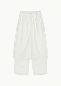 sheer layered pants, white