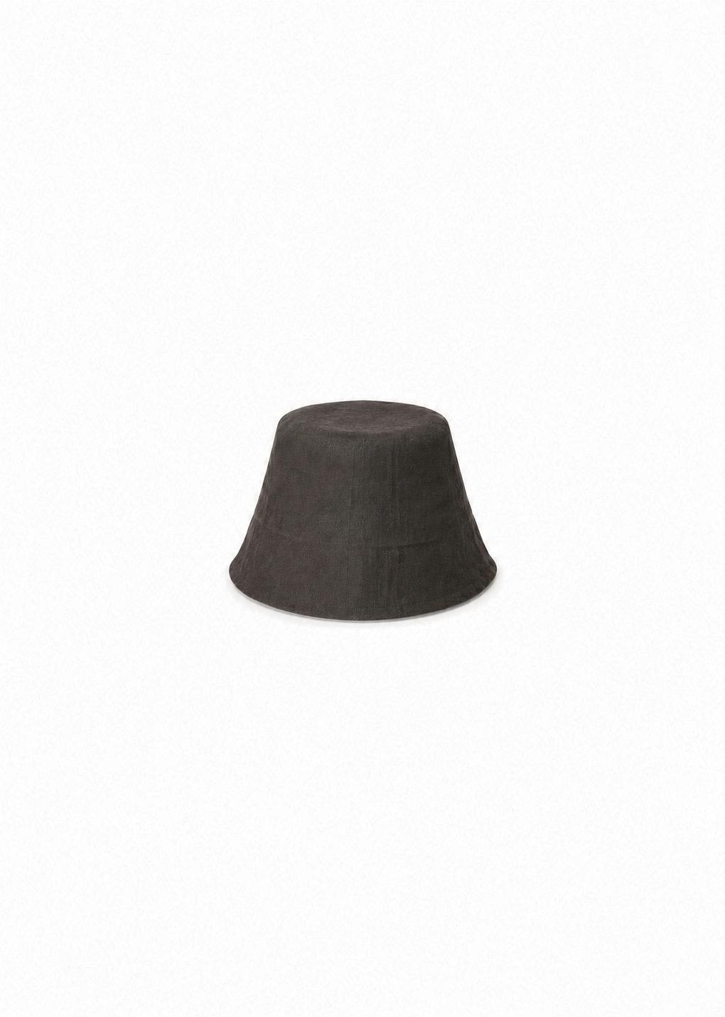 linen bucket hat, black